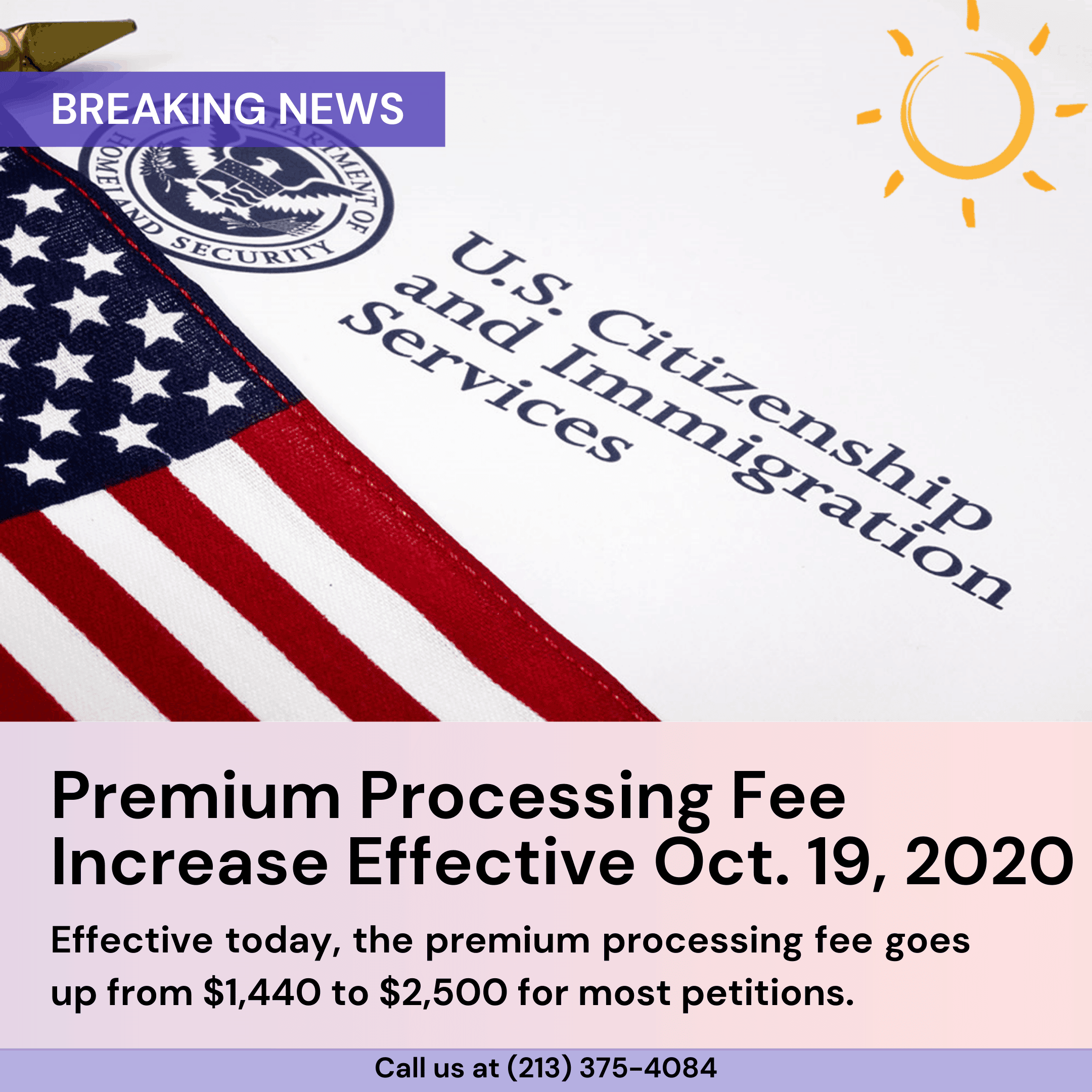 Premium Processing fee increase