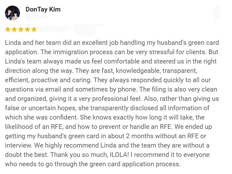 Positive marriage green card review